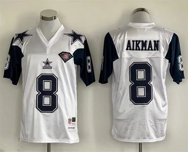 Jersey Dallas Cowboys Mitchell & Ness Throwback White