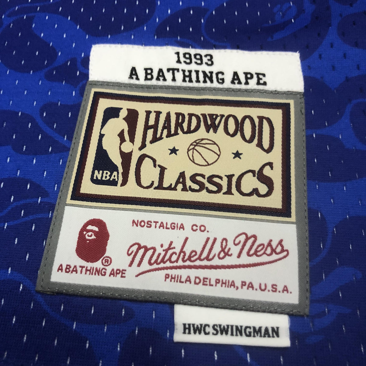 Jersey Swingman BAPE X Brooklyn Nets Mitchell & Ness Hardwood Classics 1983