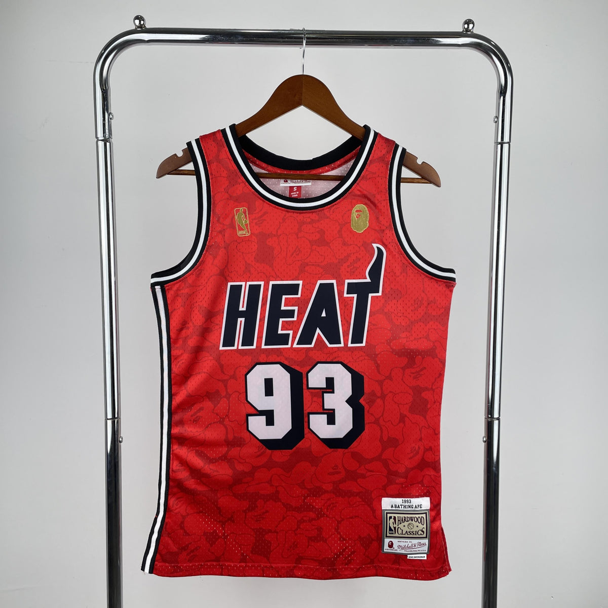 Jersey Swingman BAPE X Miami Heat Mitchell & Ness Hardwood Classics 1993