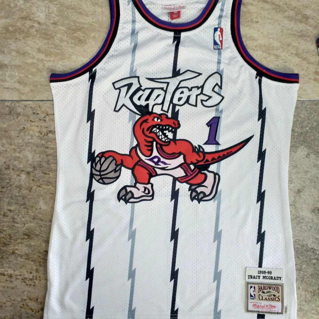 Jersey Authentic Toronto Raptors Mitchell & Ness Hardwood Classics White 1998-99