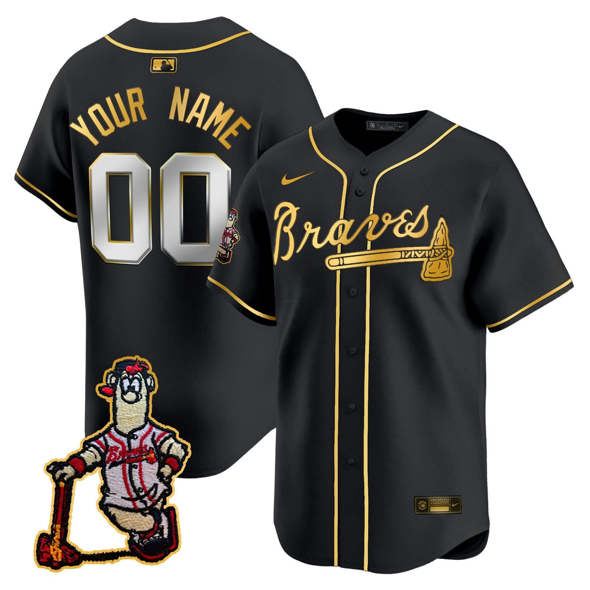 MLB Atlanta Blooper Patch Vapor Premier Limited Jersey
