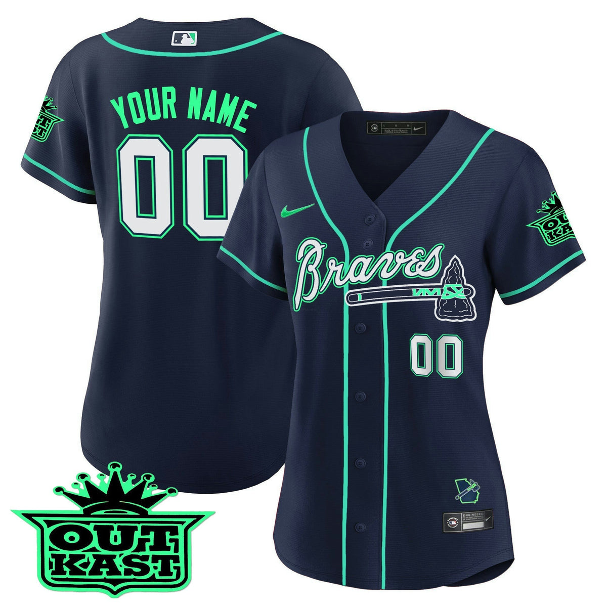 MLB Atlanta Outkast Cool Base Jersey – Galaxy Version – Stitched