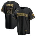 MLB Seattle Mariners White Gold & Black Gold Jersey