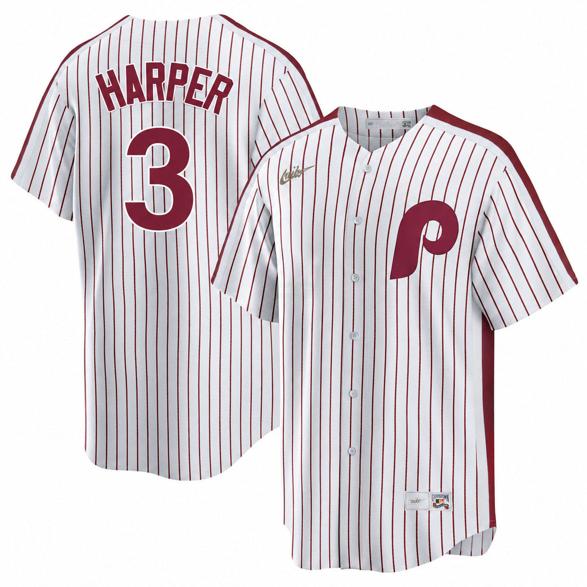 MLB Bryce Harper Philadelphia Cooperstown Jersey - White