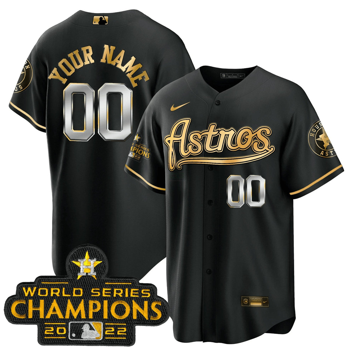 MLB Champions & Throwback Patch Gold Jersey V2