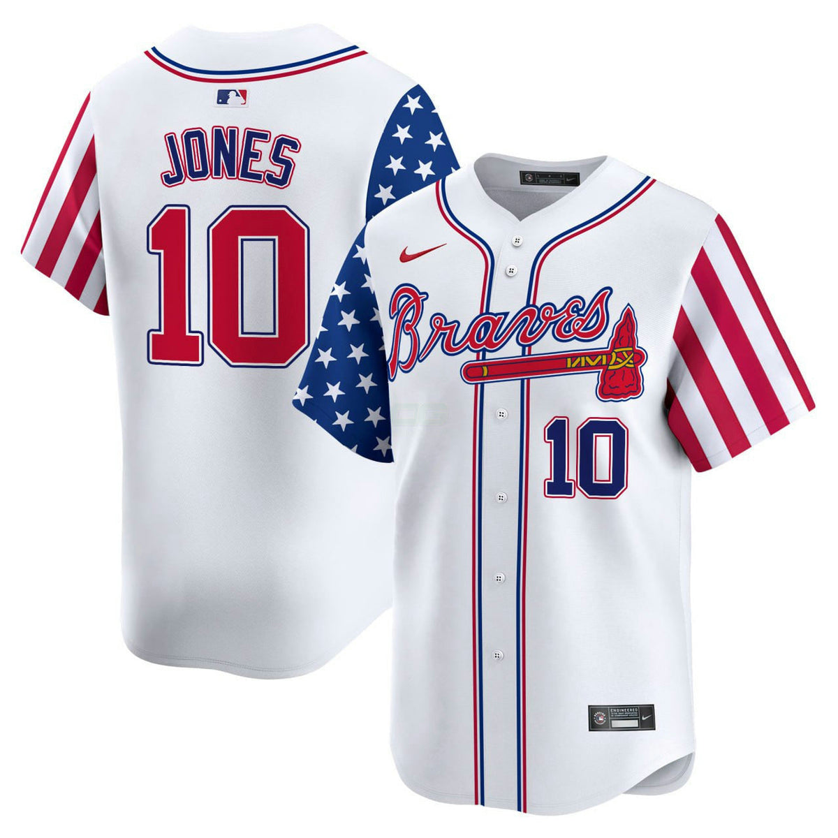 MLB Chipper Jones Atlanta 2024 Independence Day White Vapor Premier Limited Jersey - Chipper Jones