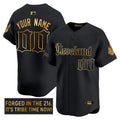 MLB Cleveland Indians ‘Gothic Iron Edition’ Gold Vapor Premier Limited Jersey