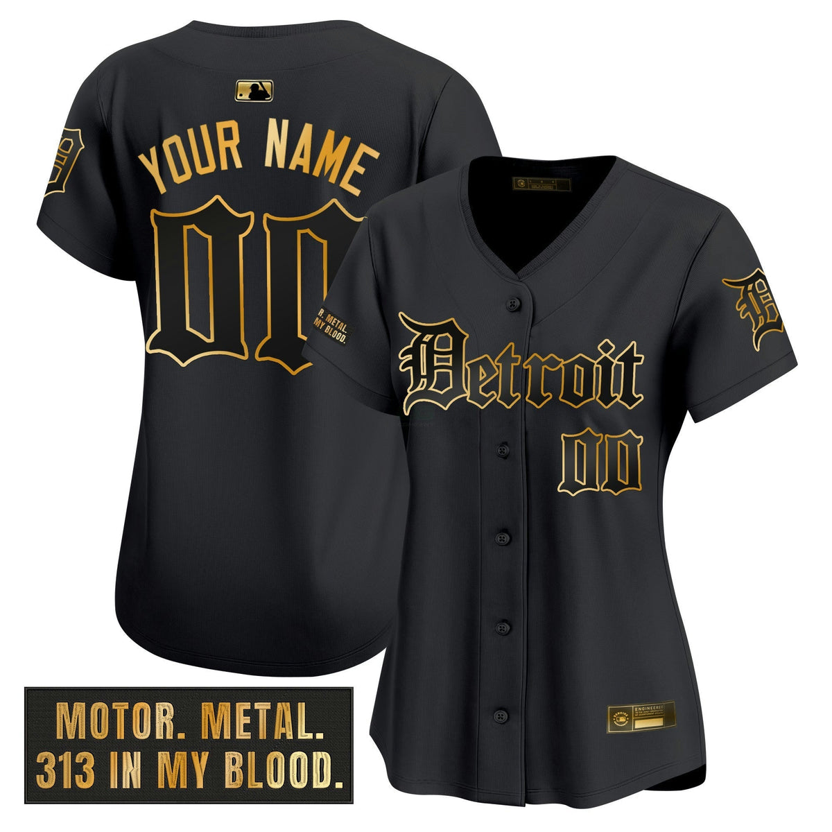 MLB Detroit ‘Motor Gothic Edition’ Gold Vapor Premier Limited Jersey