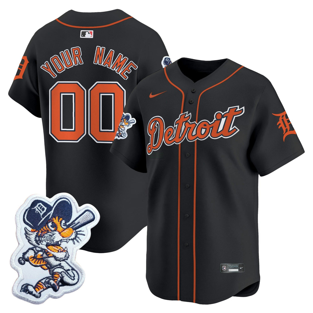 MLB Detroit Paws Patch Vapor Premier Limited Jersey