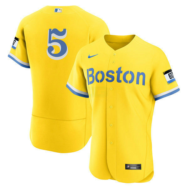 MLB Enrique Hernandez Boston City Connect Jersey - Flex Yellow