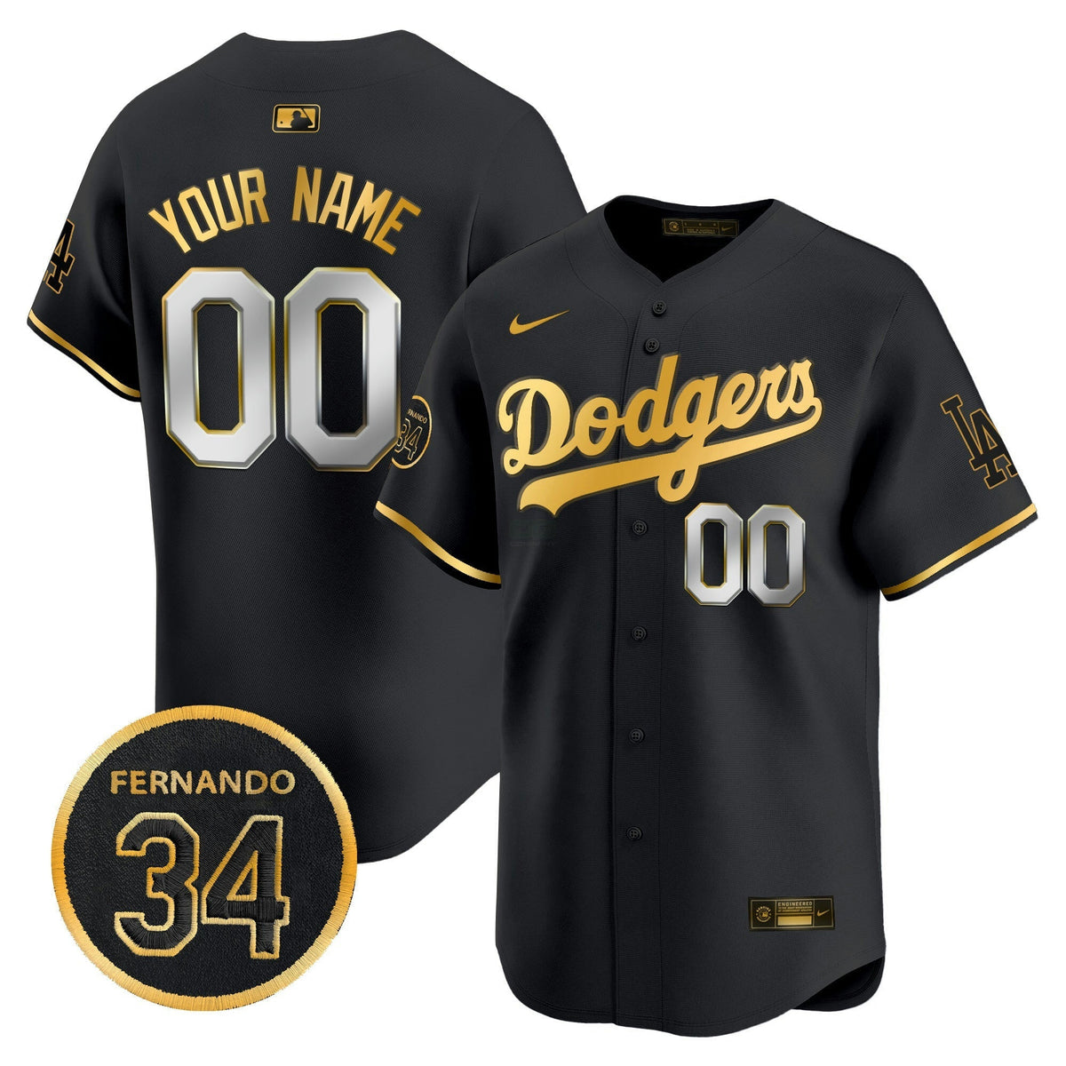 MLB Fernando Valenzuela Memorial Patch Vapor Premier Limited Jersey