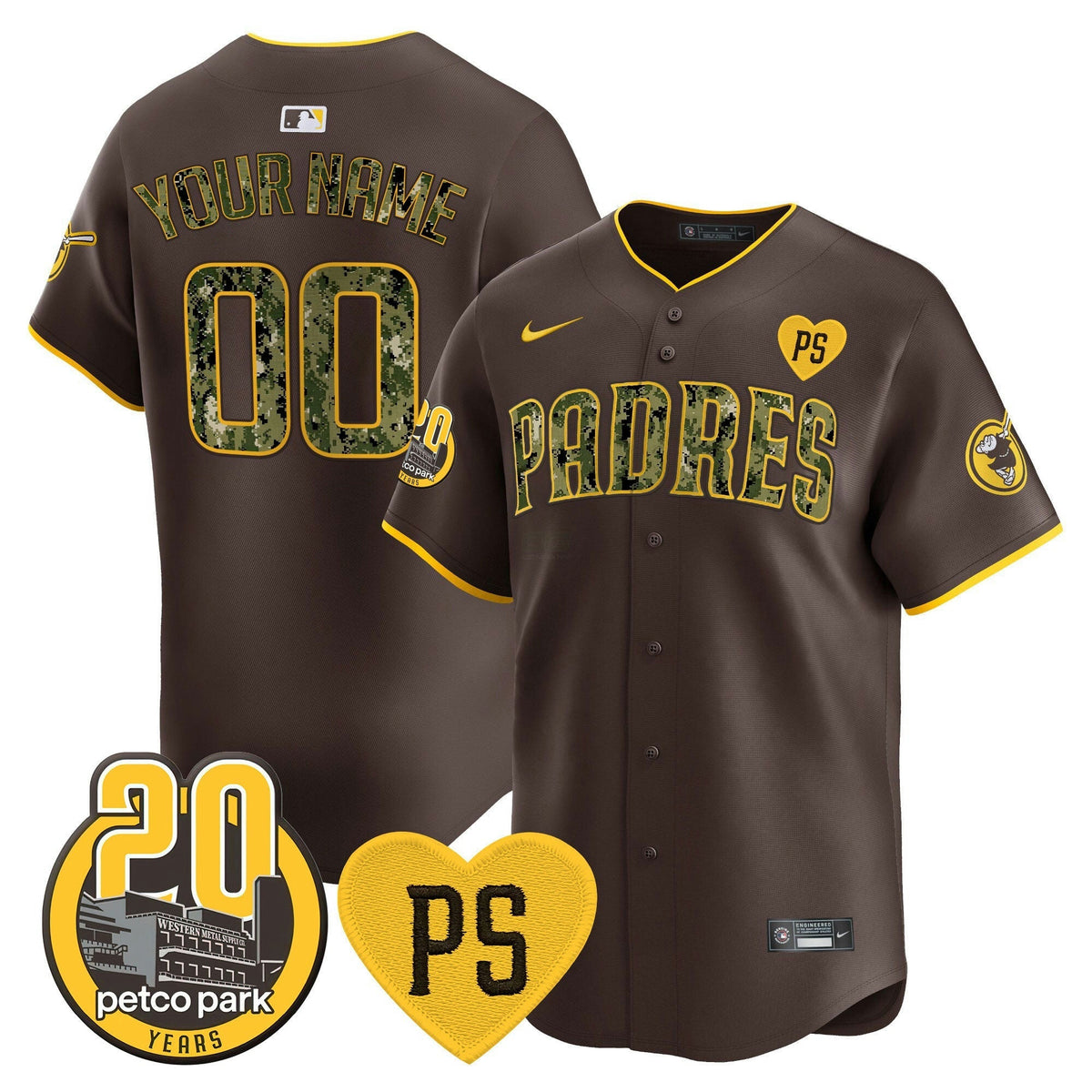 MLB “For Peter” & Petco Park 20th Patch USMC Vapor Premier Limited Jersey V2