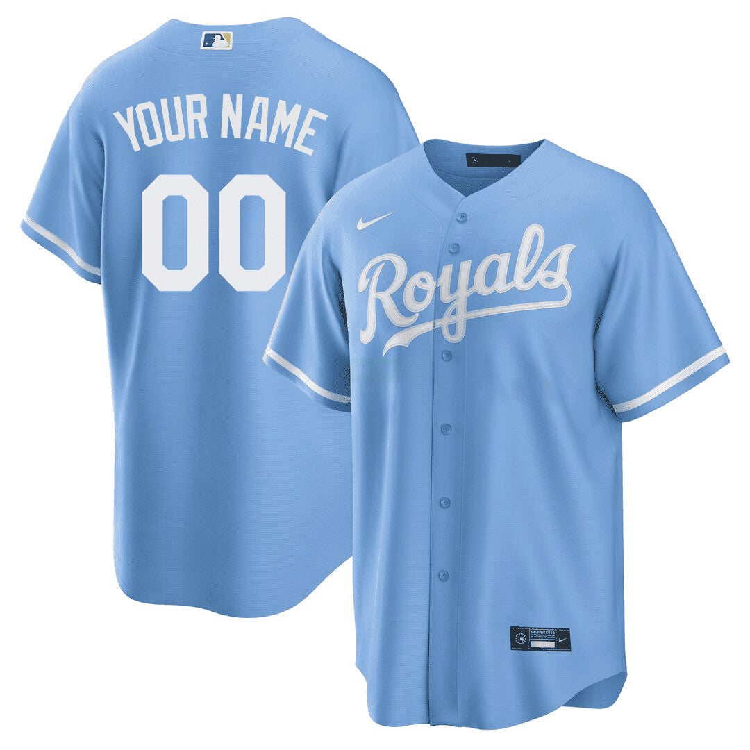 MLB Kansas City Light Blue Jersey - Custom