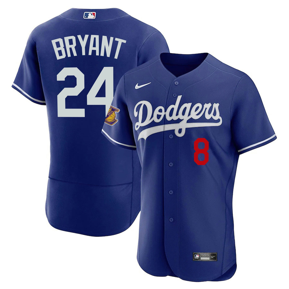 MLB Kobe Bryant Lakers Patch Flex Base Jersey