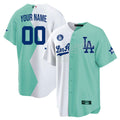 MLB Los Angeles White Green 2022 All-Star Celebrity Softball Game Split Custom Name and Number Jersey