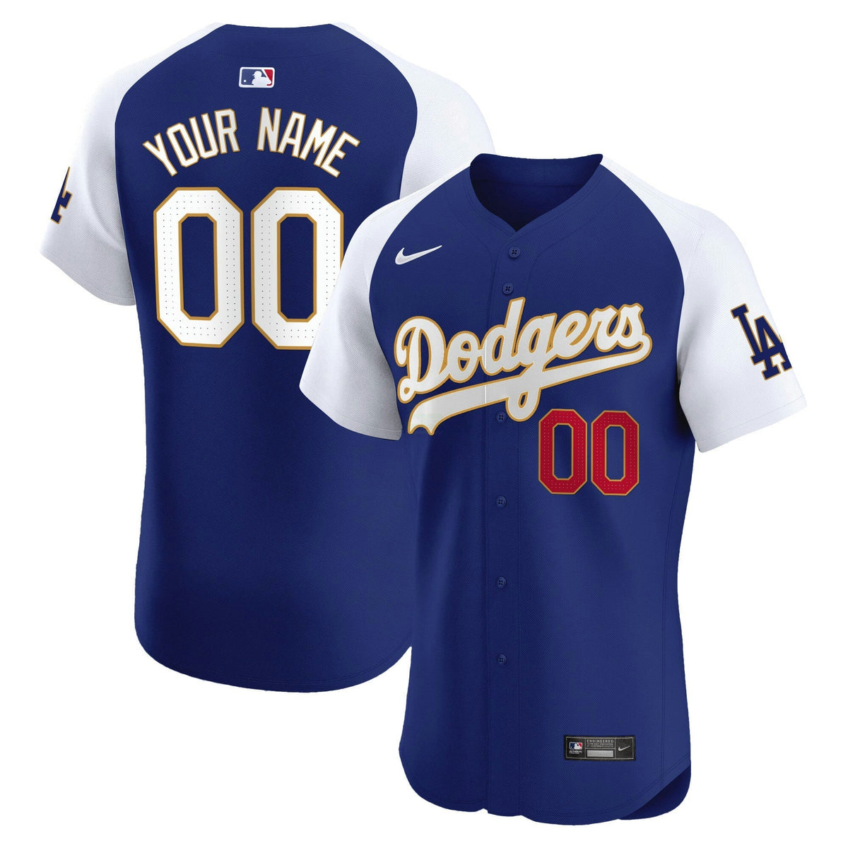 MLB Los Angeles Gold Trim Premier Elite Jersey