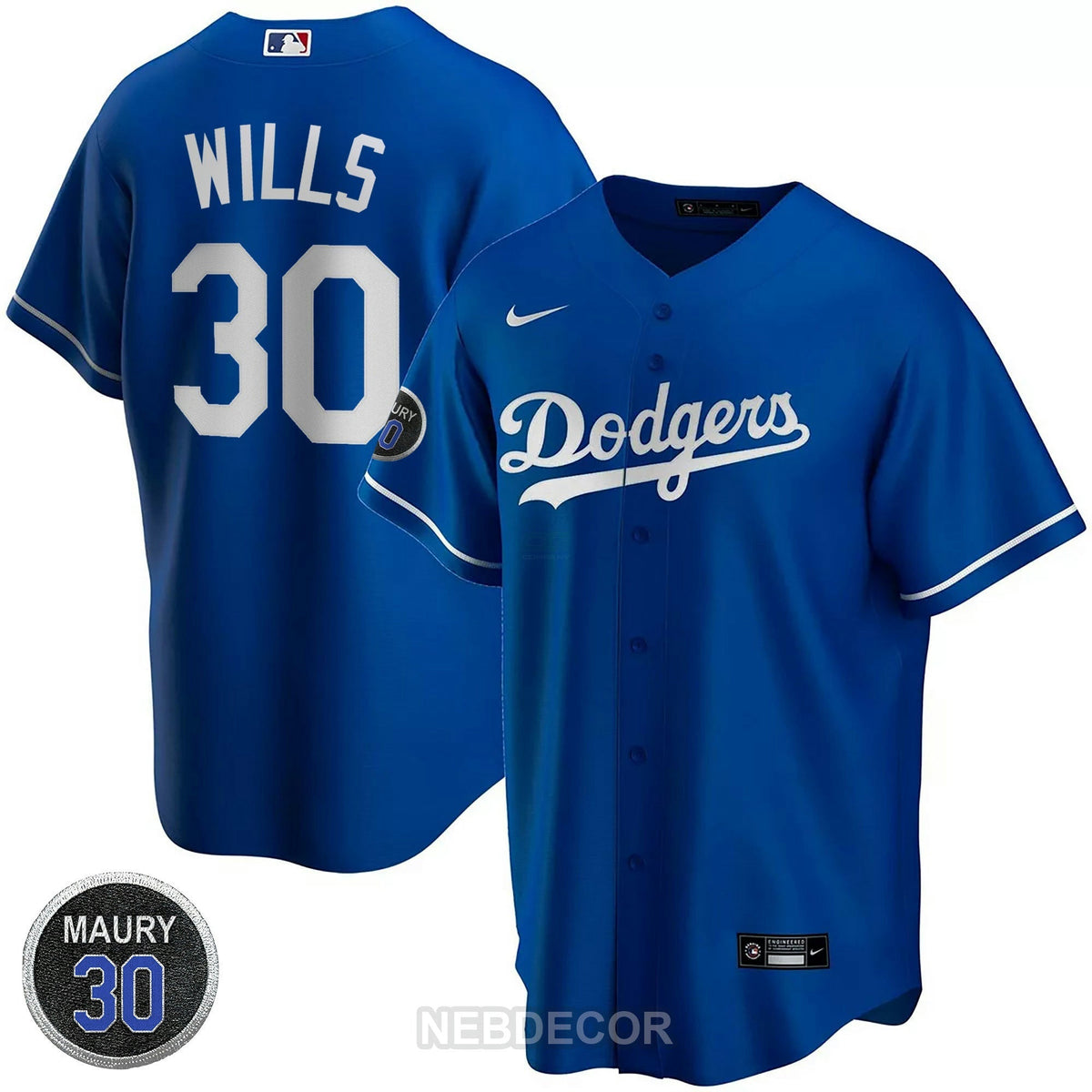 MLB Los Angeles Maury Wills Patch Jersey Collection