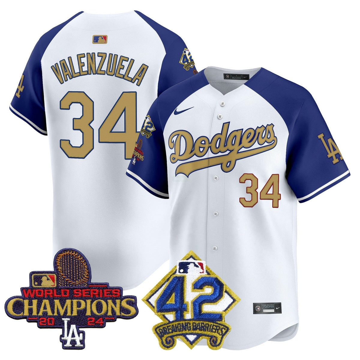 MLB Men’s 2024 World Series Champions & Jackie Robinson Patch Vapor Premier Limited Jersey