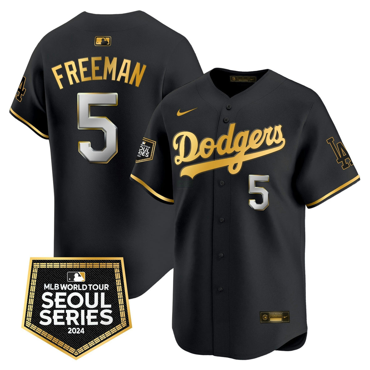 MLB Los Angeles Dodgers Men’s 2024 World Tour Seoul Series Patch Vapor Premier Limited Jersey