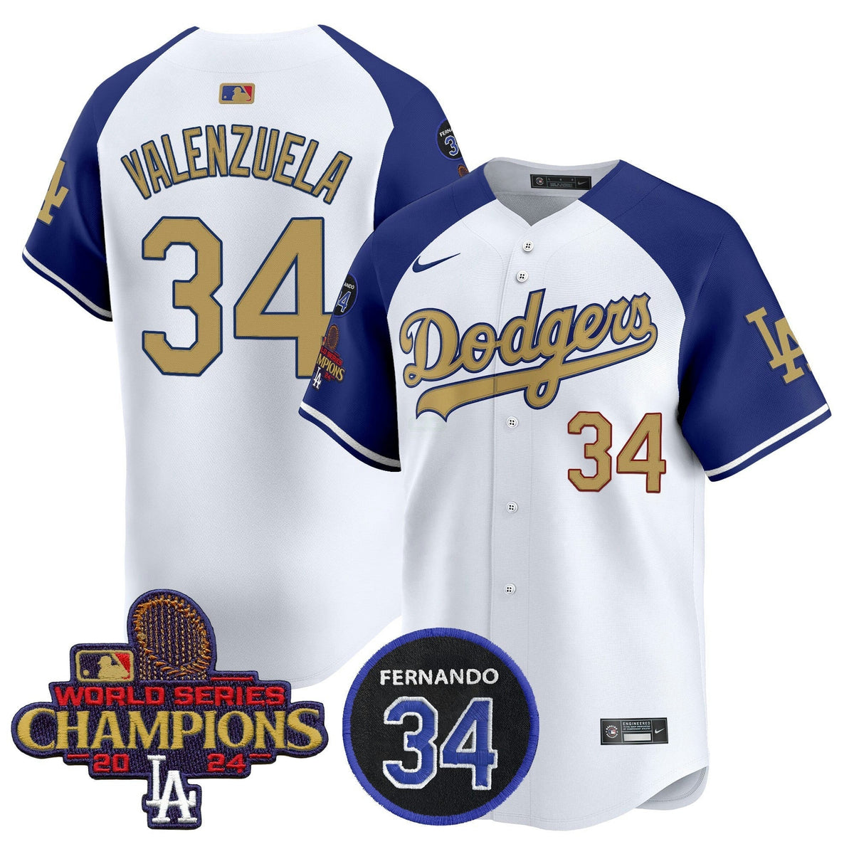 MLB Men’s 2025 #34 Fernando Patch Gold Vapor Premier Limited Jersey