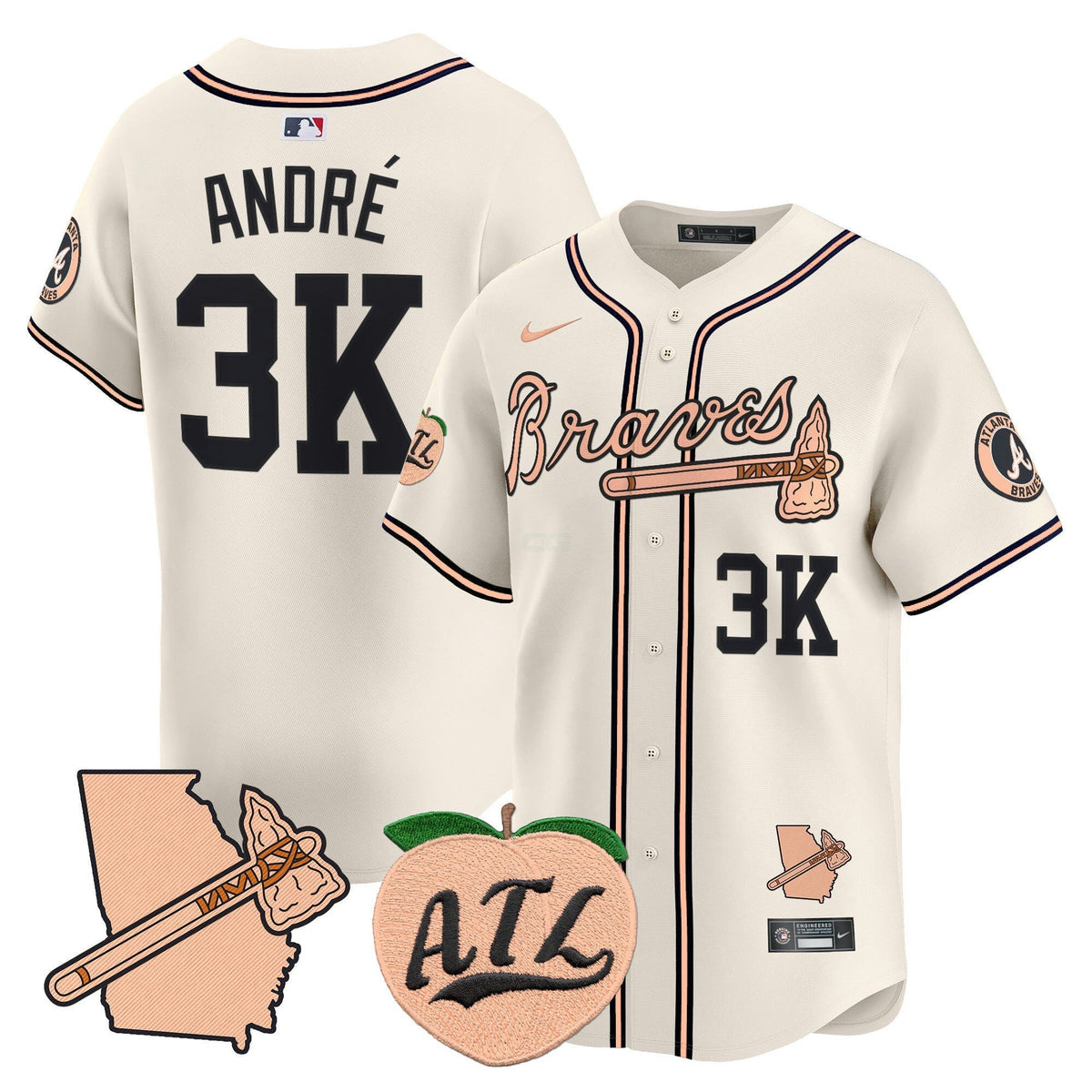 MLB Men’s Atlanta Peach Vapor Premier Limited Jersey