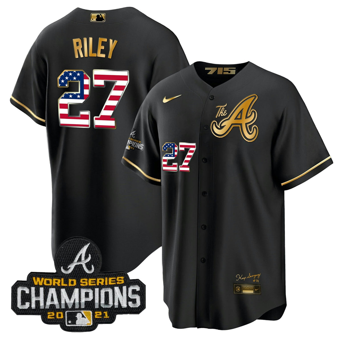MLB Men’s Atlanta The A Gold Flag Cool Base Jersey