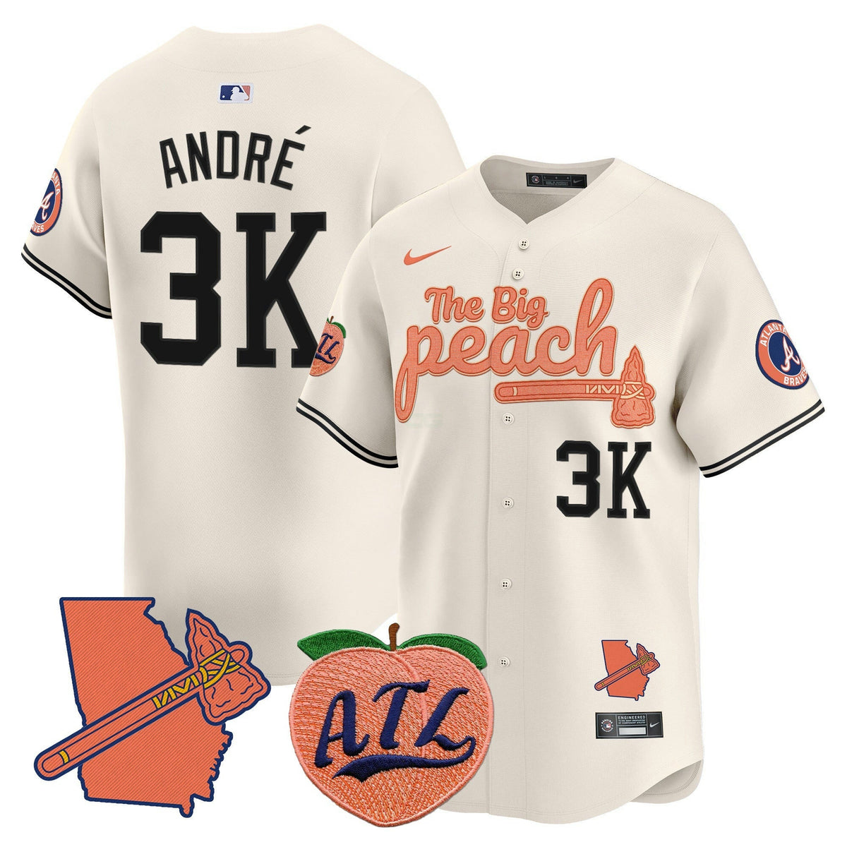 MLB Men’s Atlanta The Big Peach Vapor Premier Limited Jersey V2