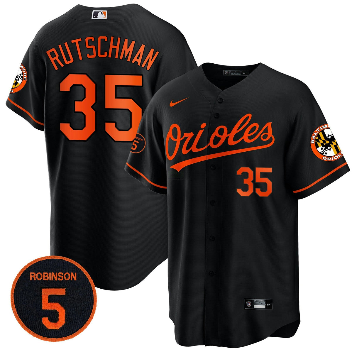 MLB Men’s Baltimore Robinson Patch Cool Base Jersey