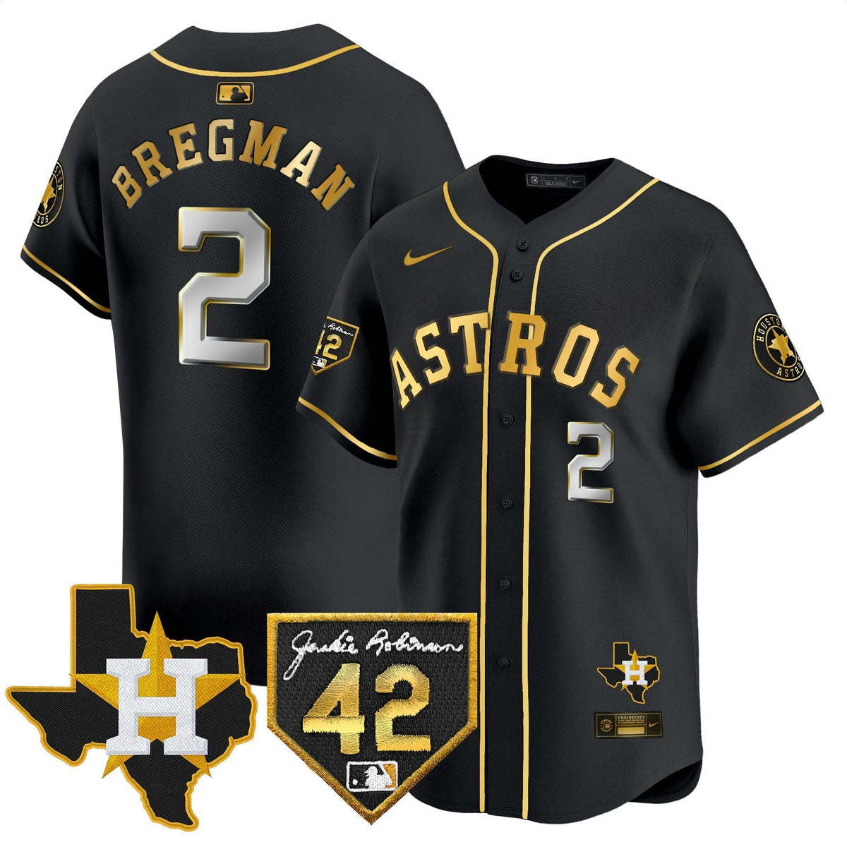 MLB Men’s Houston 2024 Robinson & Texas Patch Vapor Premier Limited Jersey