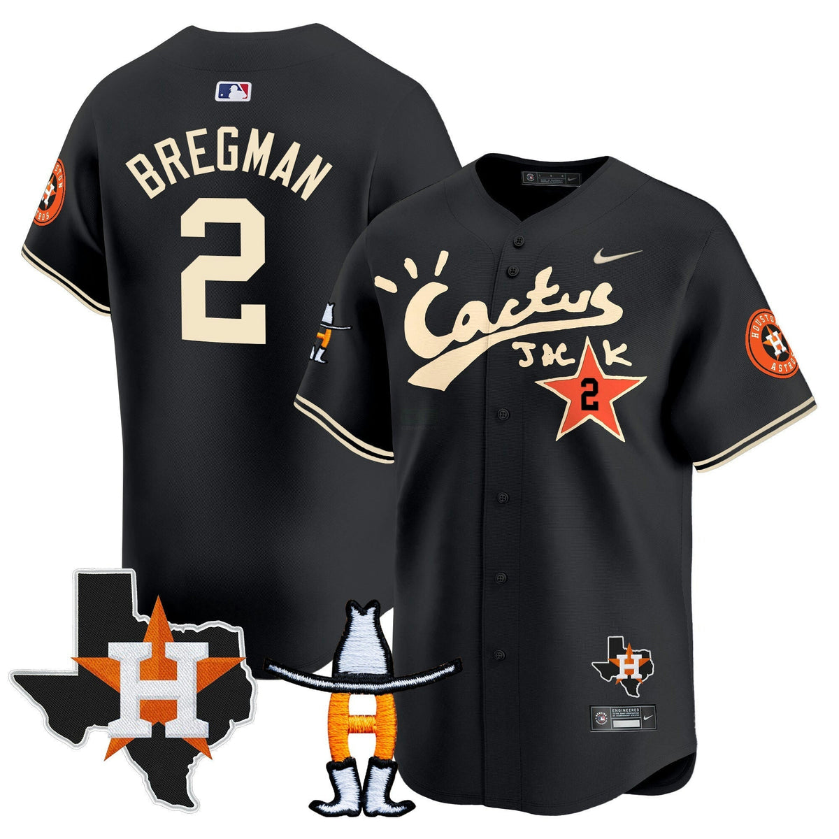 MLB Men’s Houston Cactus Jack Houston Rodeo Patch Vapor Premier Limited Jersey