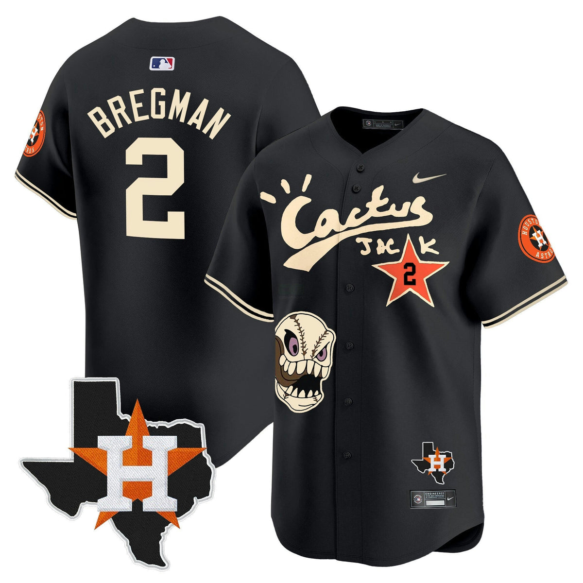 MLB Men’s Houston Cactus Jack Patch Vapor Premier Limited Jersey