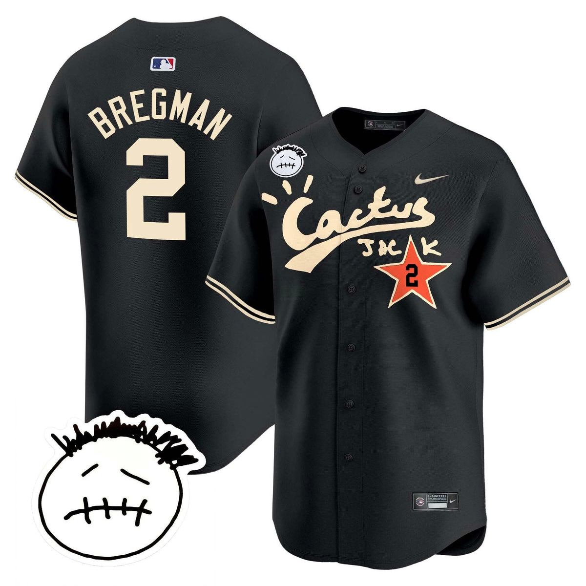MLB Men’s Houston Cactus Jack Patch Vapor Premier Limited Jersey V5 – Stitched
