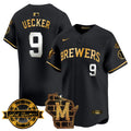 MLB Men’s Milwaukee Home & Bob Uecker Patch Vapor Premier Limited Jersey