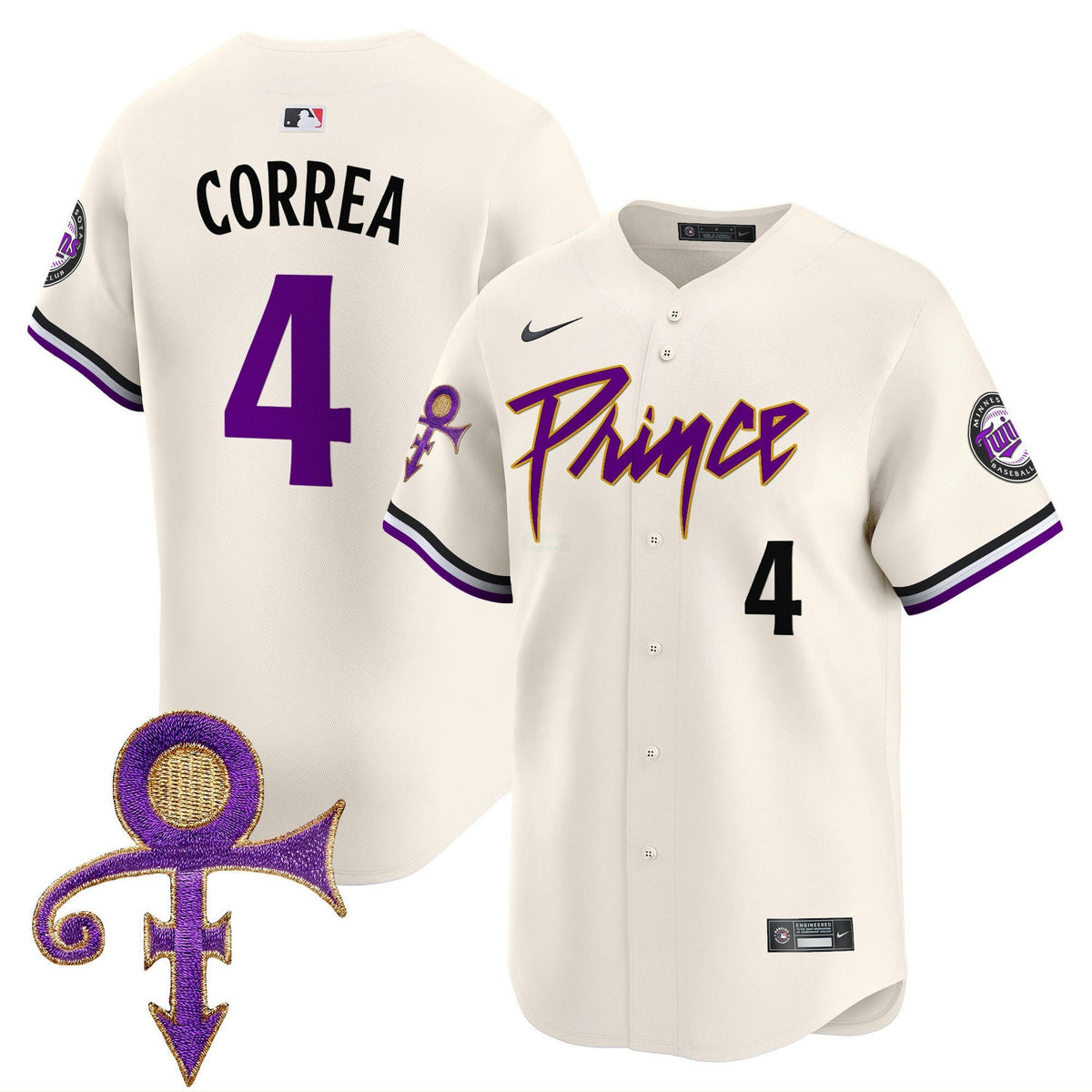 MLB Men’s Minnesota Prince Patch Vapor Premier Limited Jersey