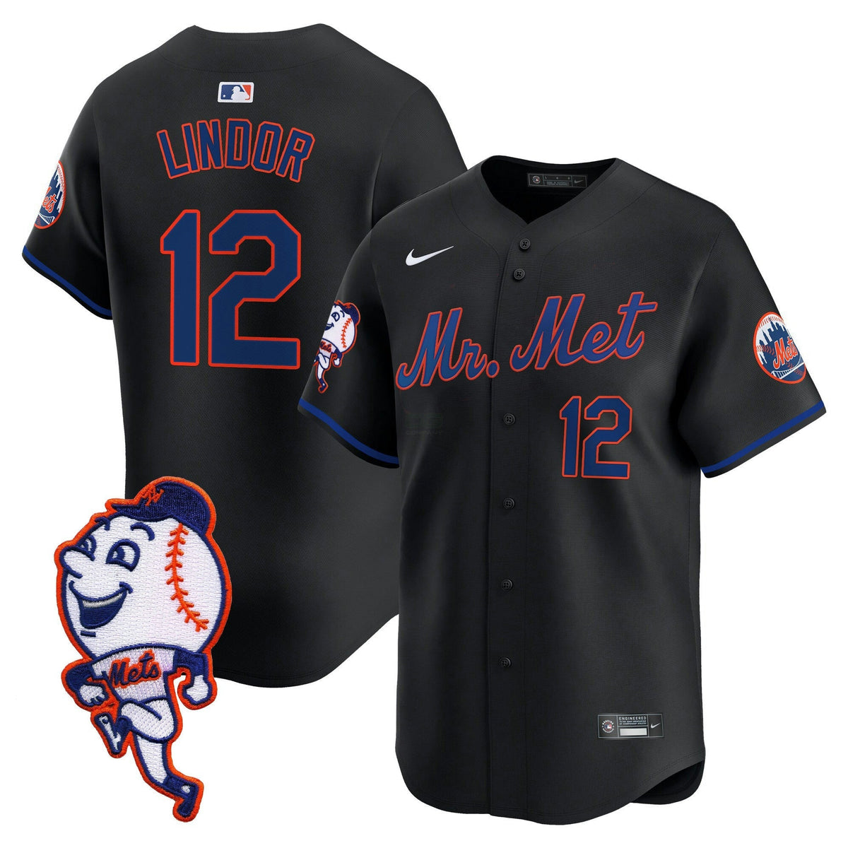 MLB Men’s Mr. Met Patch Vapor Premier Limited Jersey