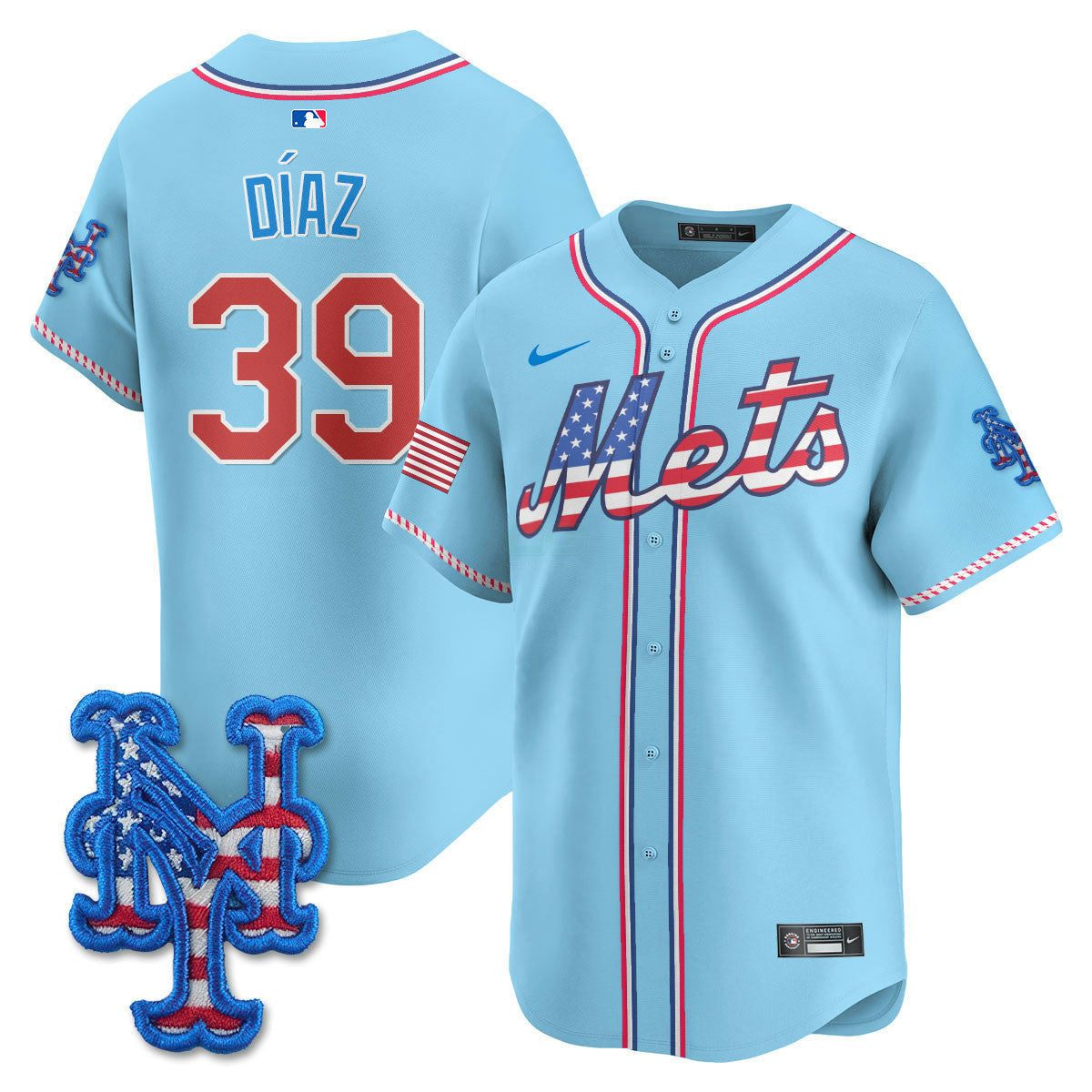 MLB New York Mets Men’s New York 2025 Fourth of July Vapor Premier Limited Jersey