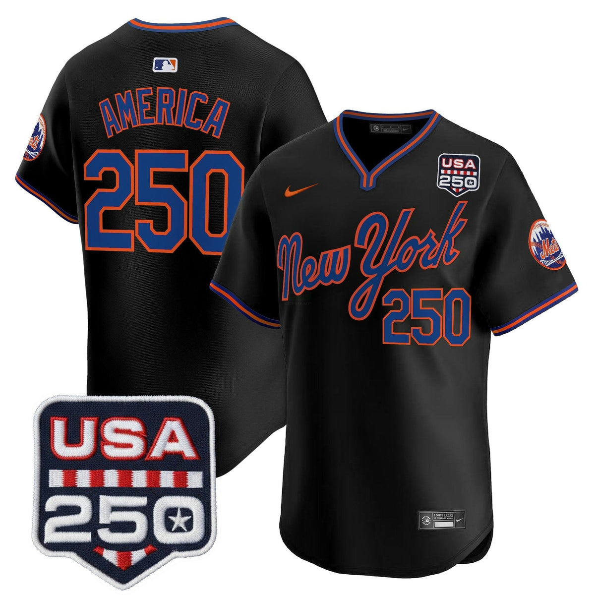 MLB Men’s New York Road Alternate & 250America Patch Vapor Limited Jersey