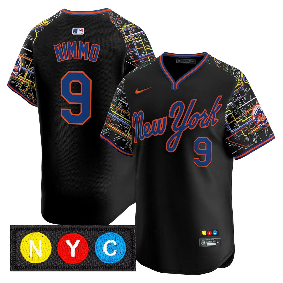 MLB New York Mets Men’s New York Subway Style Vapor Premier Limited Jersey – Stitched