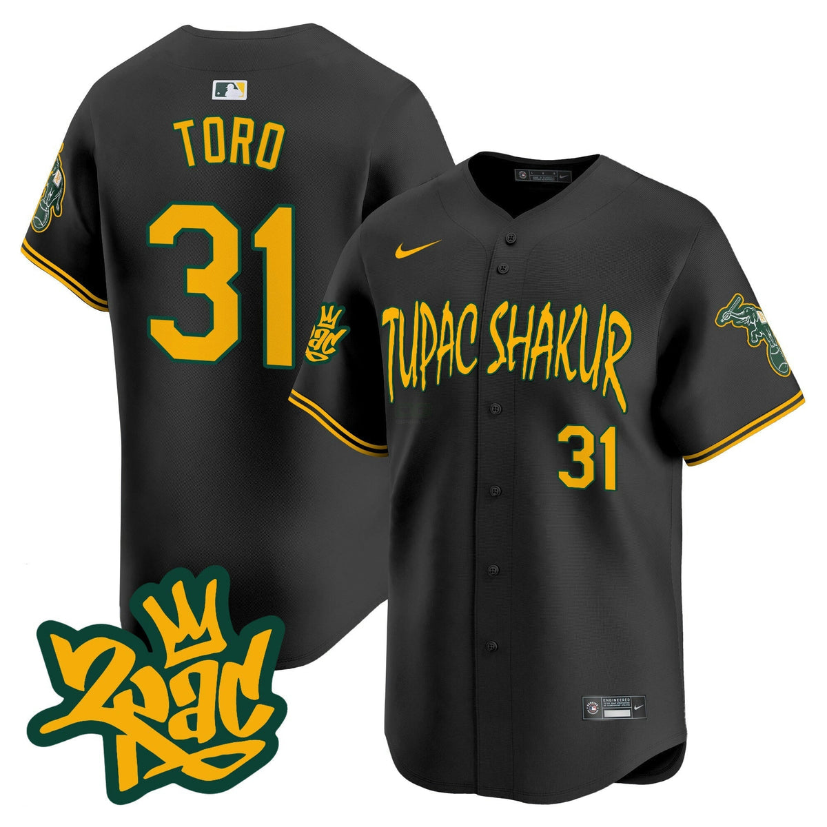 MLB Men’s Oakland Tupac Shakur Vapor Premier Limited Jersey