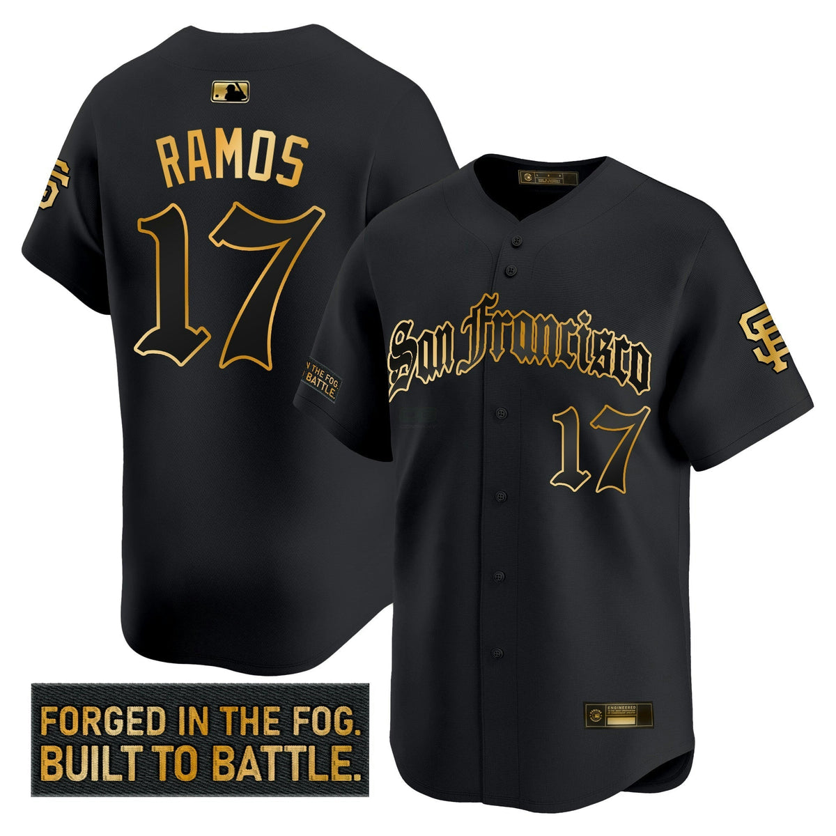 MLB Men’s San Francisco ‘Gothic Fog Edition’ Gold Vapor Premier Limited Jersey