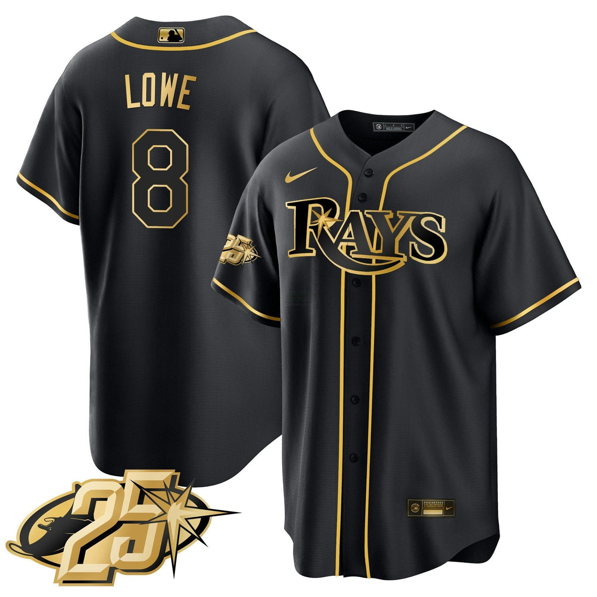 MLB Men’s Tampa Bay 25th Anniversary Patch Cool Base V2 Jersey