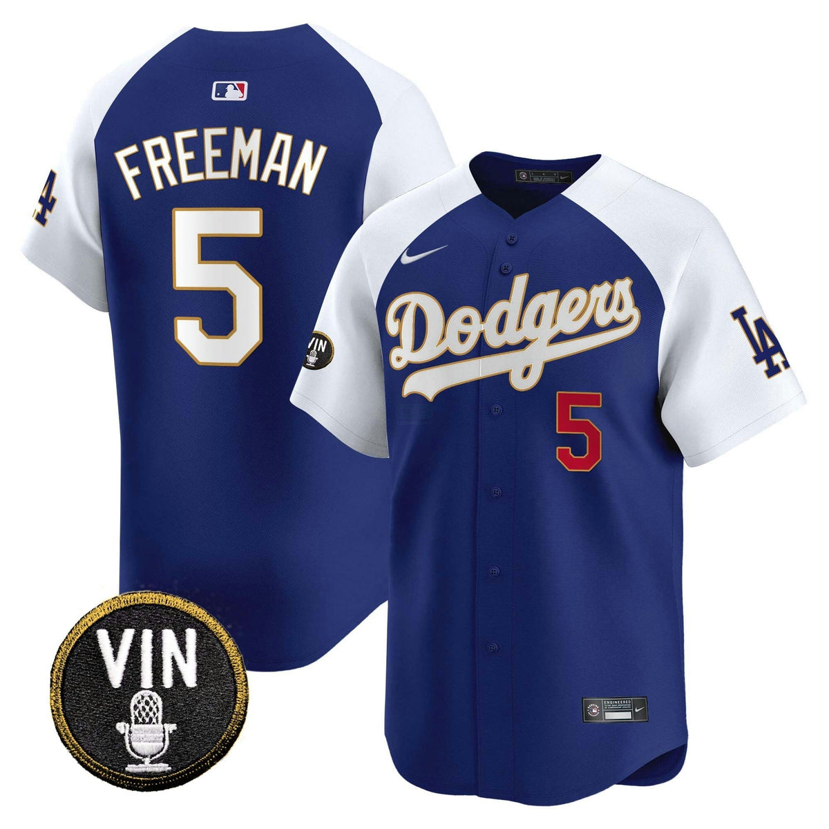 MLB Men’s Vin Scully Patch Gold Trim Vapor Premier Limited Jersey
