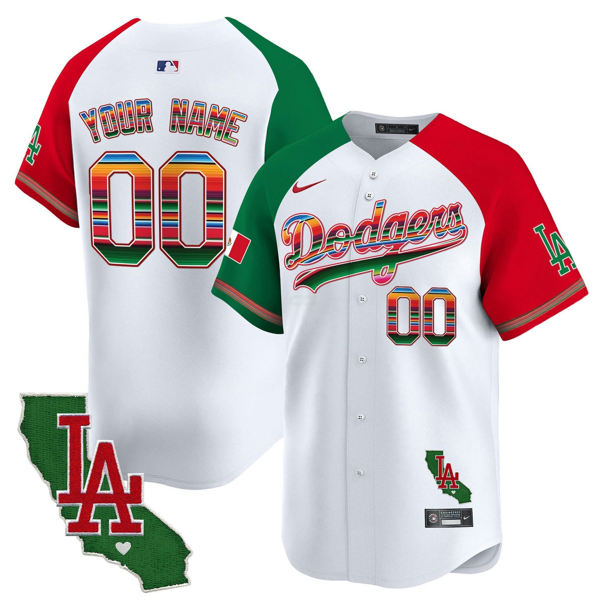 MLB Los Angeles Dodgers Mexico California Patch Vapor Premier Limited Jersey