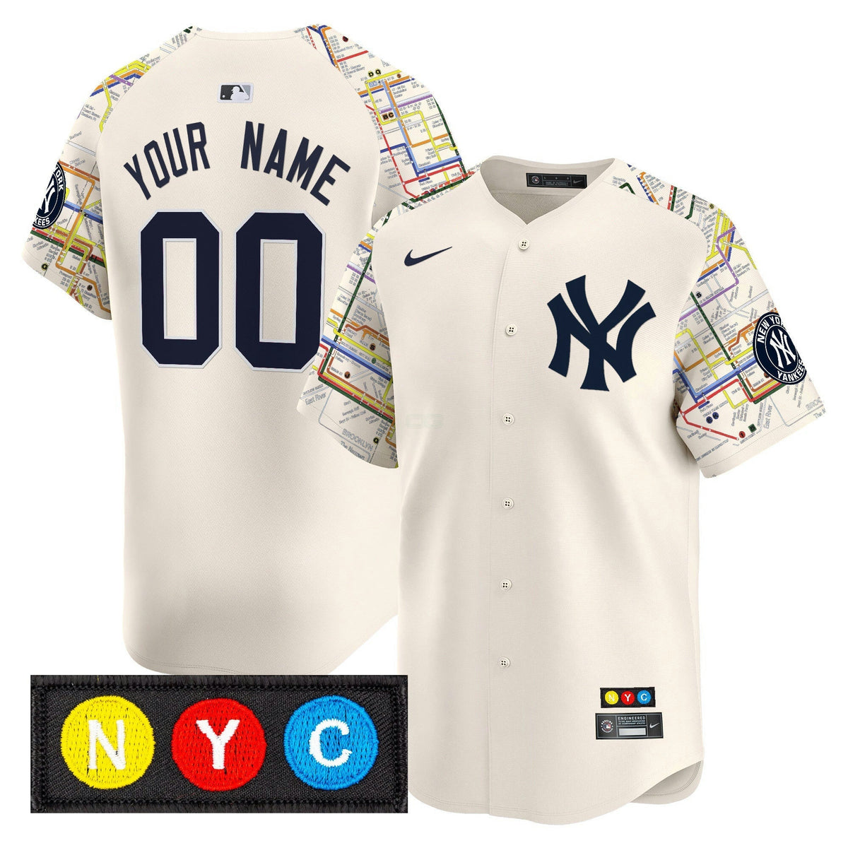 MLB New York Yankees New York Subway Style Vapor Premier Limited Jersey – Stitched