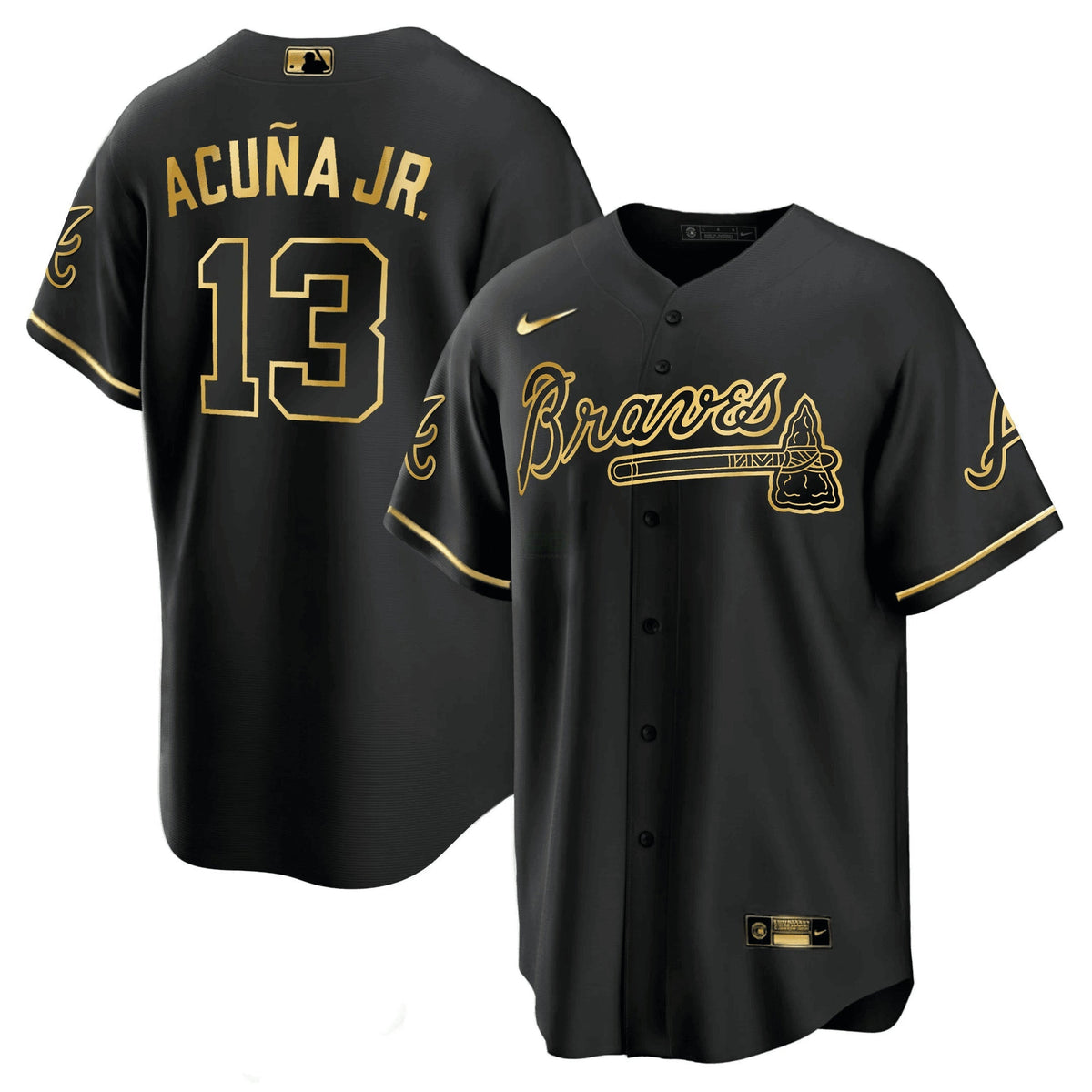 MLB Ronald Acuña Jr. Atlanta Black Gold Jersey