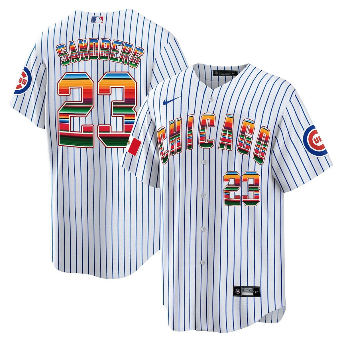 MLB Ryne Sandberg Cubs Mexico Cool Base Jersey – White - White