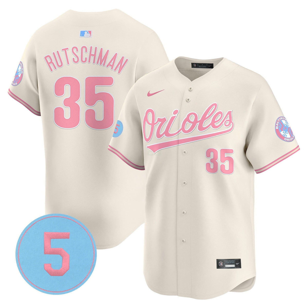 MLB Unisex Bubblegum Pink Robinson Patch Vapor Premier Limited Jersey