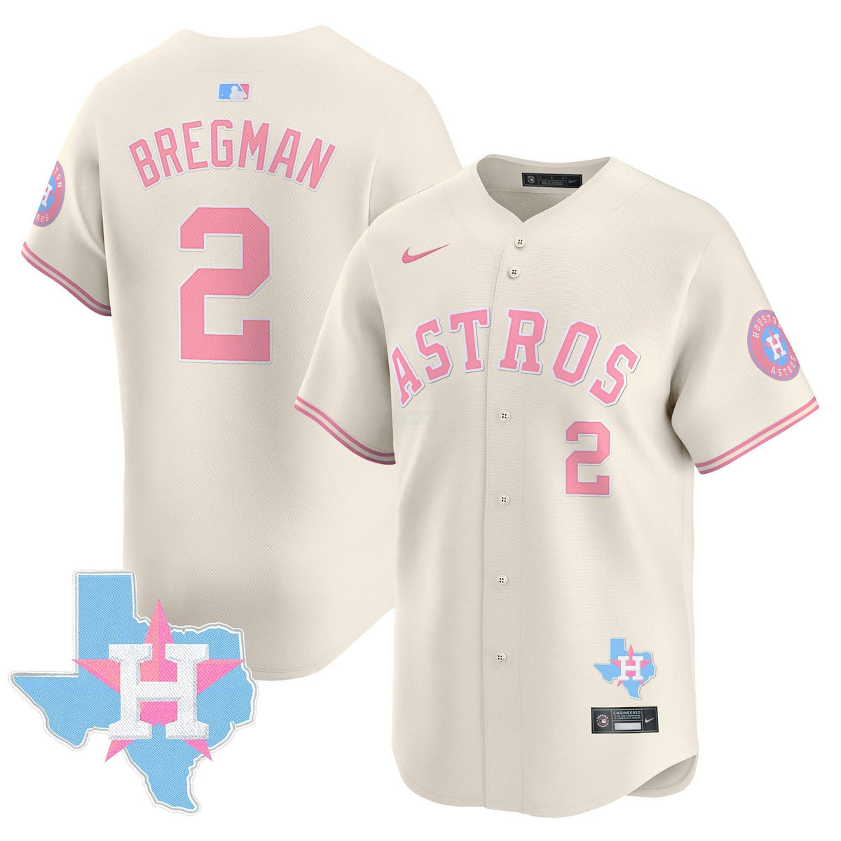 MLB Houston Astros Unisex Bubblegum Pink Vapor Premier Limited Jersey