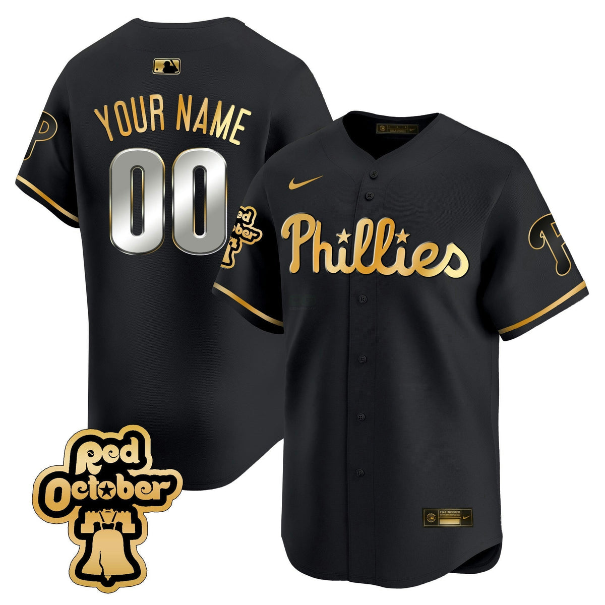 MLB Red Octorber Patch Vapor Premier Limited Jersey