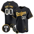 MLB Vin & California Patch Gold Trim Vapor Premier Limited Jersey